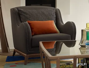 CONTEMPORARY LIVING - Fabric armchair with armrests _ VOLPI