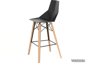 FAZ WOOD - Polypropylene barstool with footrest _ VONDOM