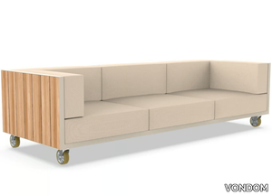 VINEYARD - Aluminium and wood garden sofa with castors _ VONDOM