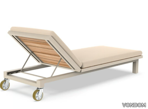 VINEYARD - Recliner aluminium and wood sun lounger with castors _ VONDOM