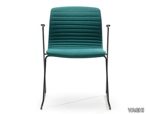 UNION GUEST - Sled base fabric chair with armrests _ VAGHI