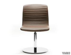 UNION GUEST - Upholstered chair with swivel base in stainless steel _ VAGHI