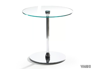 CALICE - Round glass coffee table and metal base _ VAGHI