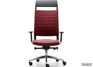 EXPO LIGHT LUSSO - Swivel leather office chair with headrest _ VAGHI