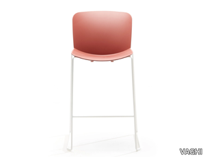 LIBERA - Sled base polypropylene stool with back _ VAGHI