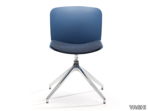 LIBERA - Swivel trestle-based polypropylene chair with integrated cushion _ VAGHI