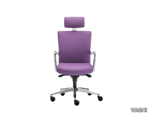 MOREA COMFORT - Swivel office chair with fixed metal armrests _ VAGHI