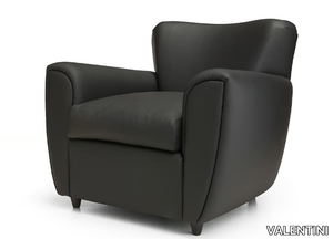 ESTER - Leather armchair with armrests _ VALENTINI