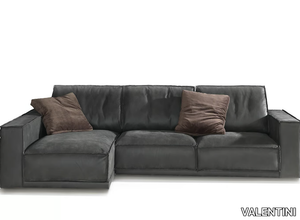 RAFAEL NEW - Sectional leather sofa with chaise longue _ VALENTINI