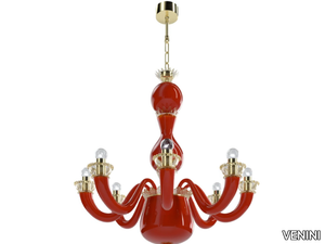 GIO PONTI 99.81 - Handmade blown glass chandelier _ VENINI