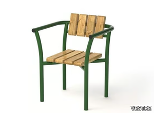 PARC CHAIR - Steel and wood outdoor chair _ VESTRE