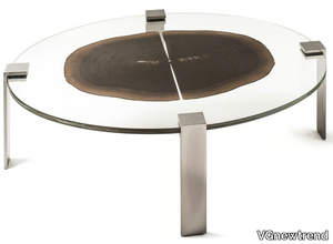 FORESTA - Oval wood and glass coffee table _ VGnewtrend