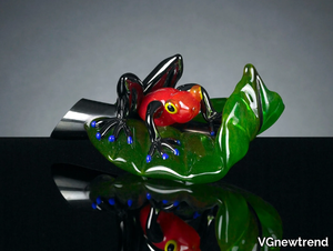 FROG ON A LEAF - Glass decorative object _ VGnewtrend