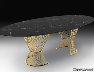 GATSBY - Oval Nero Marquina marble table _ VGnewtrend