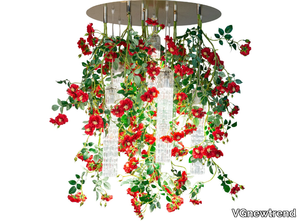 FLOWER POWER WILD RED ROSES ROUND - LED Murano glass ceiling lamp _ VGnewtrend