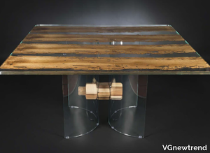 VENEZIA - Square wood and glass table _ VGnewtrend