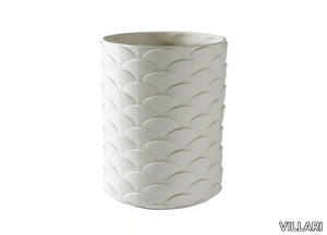 PEACOCK - Porcelain bathroom waste bin _ VILLARI