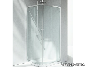 SERIE 7000 ZA+ZA - Corner shower cabin with sliding door _ VISMARAVETRO