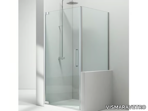 FLARE FN+FP - Corner crystal shower cabin with hinged door _ VISMARAVETRO