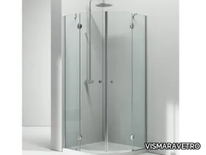 SINTESI SH - Corner semicircular custom glass shower cabin _ VISMARAVETRO