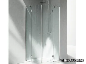 SINTESI ST - Corner semicircular custom tempered glass shower cabin _ VISMARAVETRO