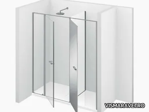 TWIN T21 - Custom shower cabin with hinged door _ VISMARAVETRO