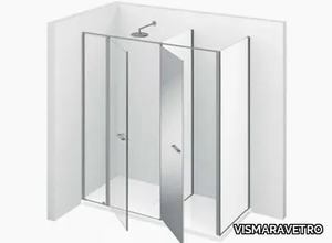 TWIN T22 - Corner shower cabin with storage container _ VISMARAVETRO