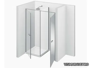 TWIN W31 - Custom shower cabin with hinged door _ VISMARAVETRO