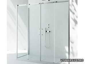 GLISS D4+DG - Corner rectangular glass shower cabin with sliding door _ VISMARAVETRO