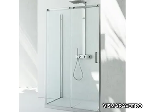 GLISS DN+DG - Corner rectangular glass shower cabin with sliding door _ VISMARAVETRO