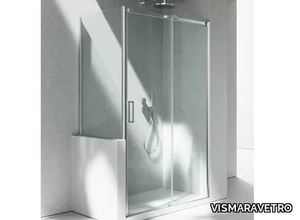 GLISS DN+DP - Corner rectangular glass shower cabin with sliding door _ VISMARAVETRO