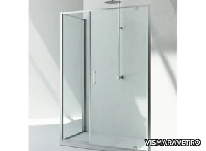 JUNIOR G2+GF - Corner tempered glass shower cabin with hinged door _ VISMARAVETRO