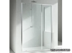 JUNIOR G2+GP - Corner tempered glass shower cabin with hinged door _ VISMARAVETRO