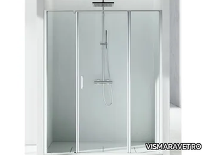 LINEA LM - Niche tempered glass shower cabin with hinged door _ VISMARAVETRO