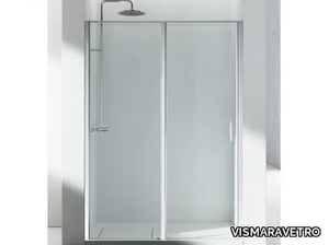 LINEA LZ - Niche tempered glass shower cabin with hinged door _ VISMARAVETRO