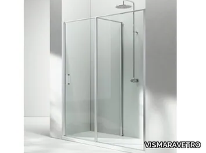 LINEA IN1 - Niche tempered glass shower cabin with hinged door _ VISMARAVETRO