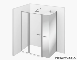 TWIN TZ+TW - Corner shower cabin with hinged door _ VISMARAVETRO