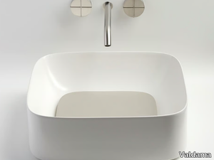 ACQUERELLO - Countertop rectangular single ceramic washbasin _ Valdama