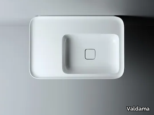 CAMEO - Countertop and wall-hung ceramic washbasin with overflow _ Valdama