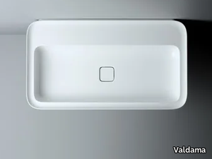 CAMEO - Countertop and wall-hung ceramic washbasin with overflow _ Valdama