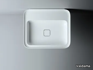 CAMEO - Countertop and wall-hung ceramic washbasin with overflow _ Valdama