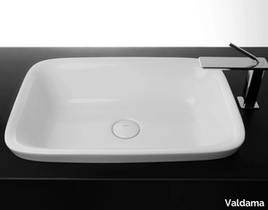 SOUL - Inset rectangular single ceramic washbasin _ Valdama