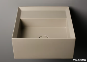 CUT - Square single ceramic washbasin _ Valdama