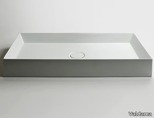 TRACK - Countertop rectangular single ceramic washbasin _ Valdama