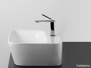 SOUL - Countertop or wall-hung ceramic washbasin with overflow _ Valdama