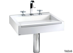 CINCO - Wall-mounted rectangular resin washbasin _ Vallvé