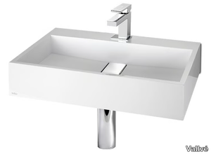 STRIPE - Wall-mounted rectangular resin washbasin _ Vallvé