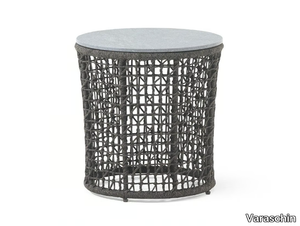 EMMA - Round powder coated aluminium garden side table _ Varaschin