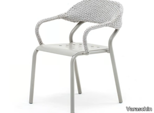 NOSS - Stackable aluminium chair with armrests _ Varaschin