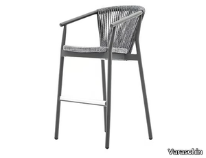 SMART - High powder coated aluminium stool with footrest _ Varaschin